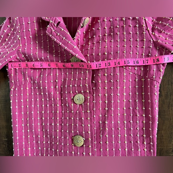 Vintage Orvis Women’s Size S Pink Short Blazer Jacket Barbie Button Shoulder Pad - Picture 12 of 12